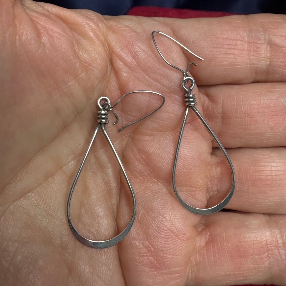 Earrings 925 Sterling Silver Chic Teardrop Earrings - Picture 3 of 5
